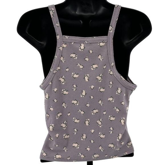 Wild Fable Ribbed Tank Top Bundle WMNS XXL Coral & XL Purple Floral Cropped - Picture 11 of 14